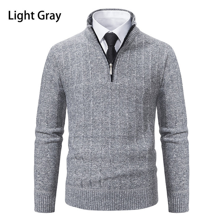 Fine knit sweater for men with zipper and structured design Lune London