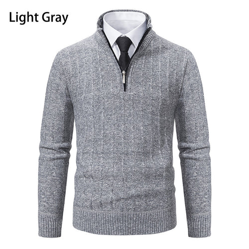 Fine knit sweater for men with zipper and structured design Lune London