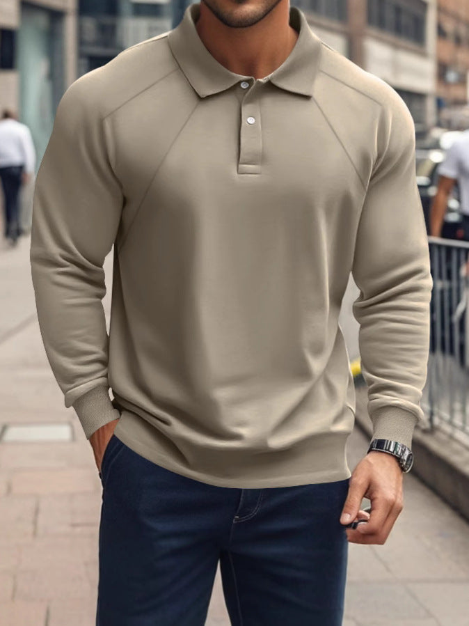 Men's trendy long sleeve polo with sporty cut Lune London