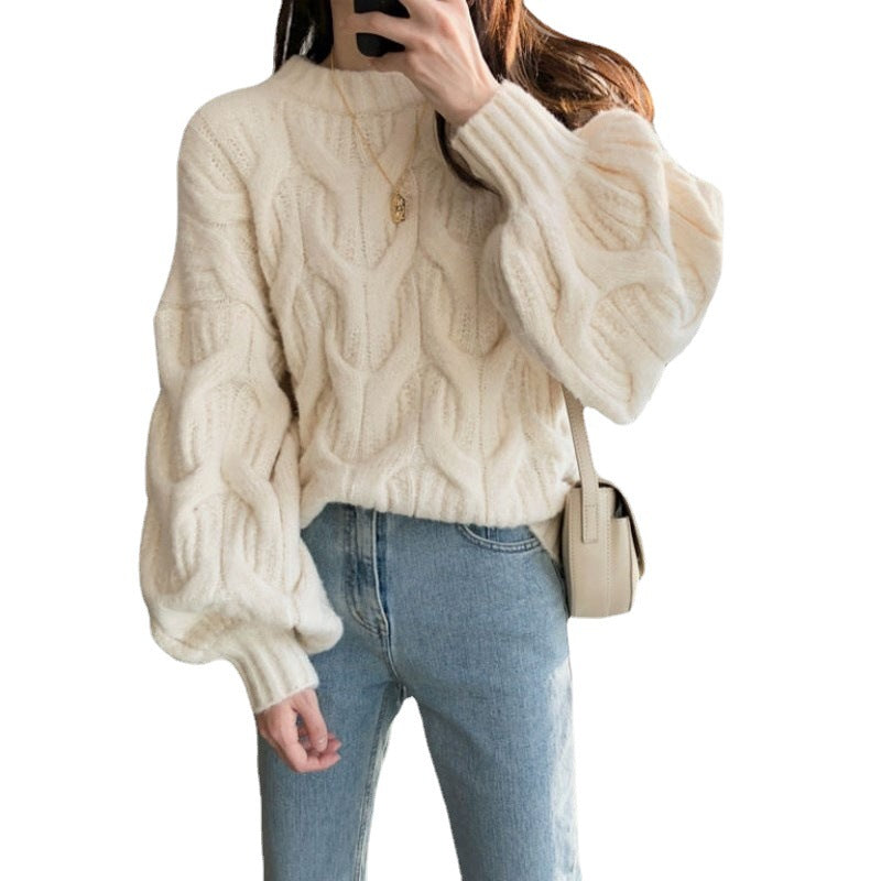 Pull en maille épaisse pour femmes avec un design de câbles élégant et une coupe décontractée Chic & Stil