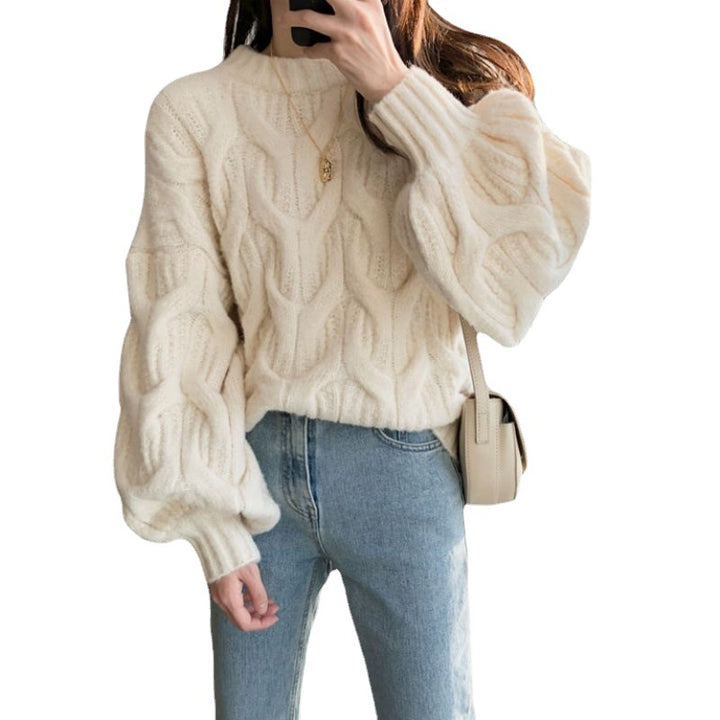 Pull en maille épaisse pour femmes avec un design de câbles élégant et une coupe décontractée Chic & Stil