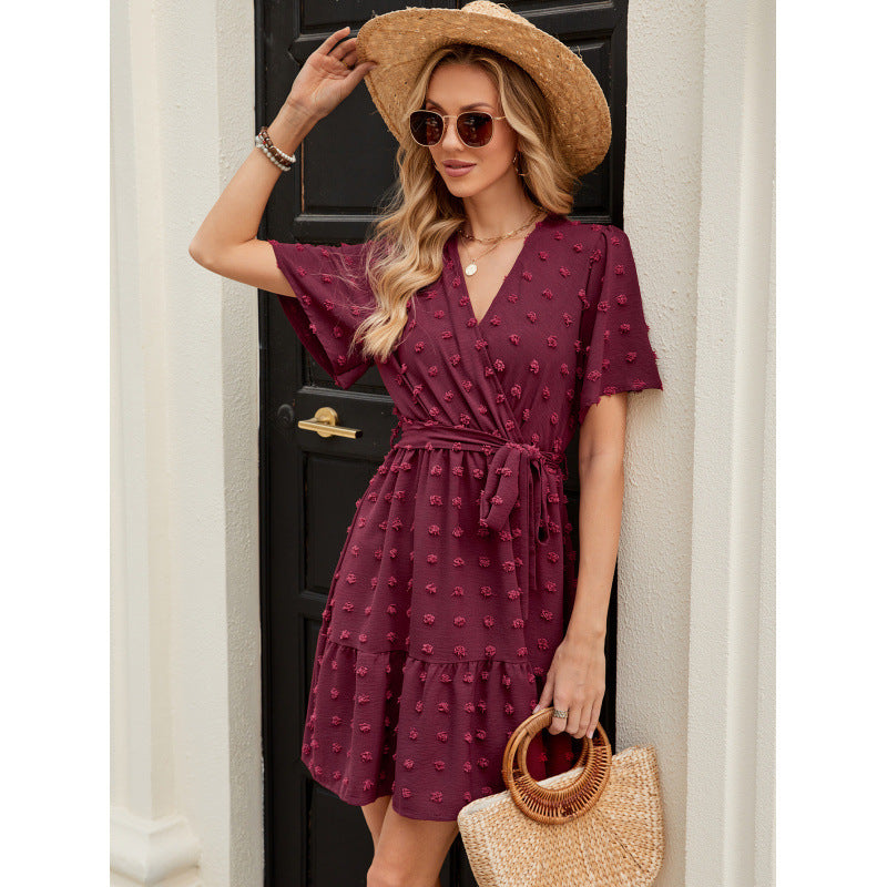Elegant wrap dresses for ladies with a flared skirt Lune London