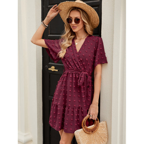 Elegant wrap dresses for ladies with a flared skirt Lune London