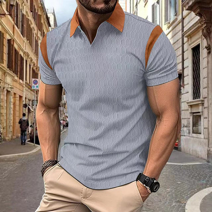 Polo shirt for men with stylish contrast details and a breathable structured design Lune London