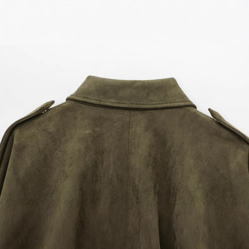 Casual faux leather jacket for women with elastic waistband and practical snap buttons Lune London
