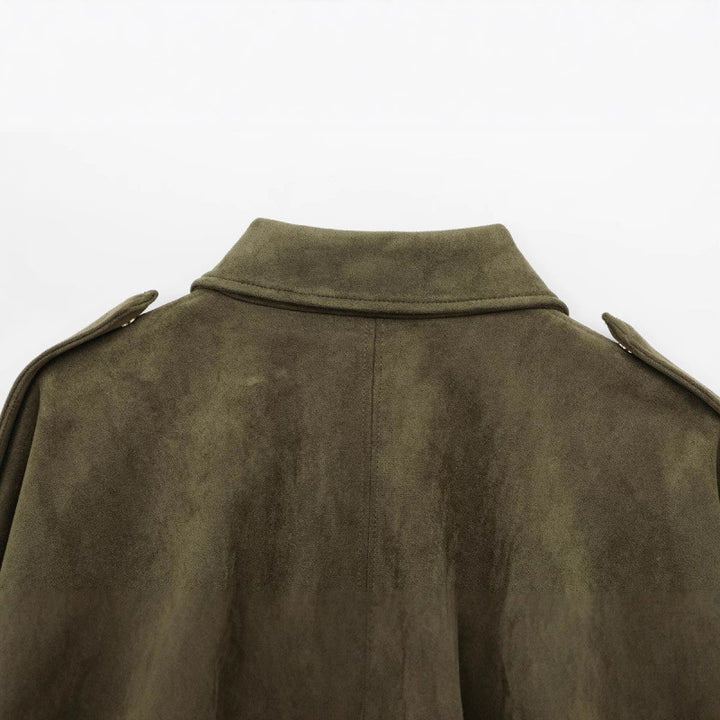 Casual faux leather jacket for women with elastic waistband and practical snap buttons Lune London