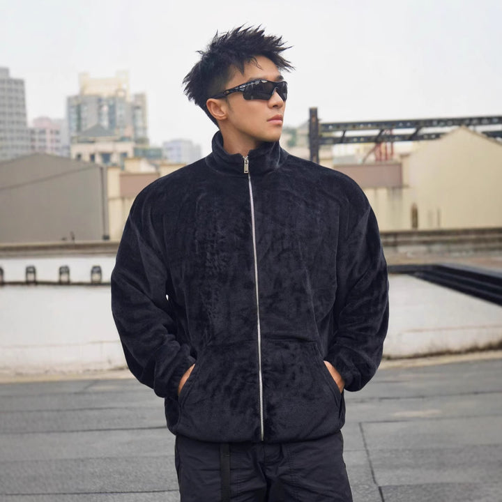 Men's fleece jacket with high collar and soft lining Lune London
