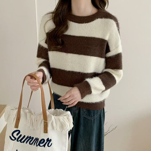 Femmes pull câlin rayé Chic & Stil