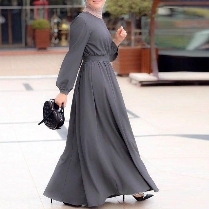 Maxi dress for women with elastic waistband and long sleeves Lune London