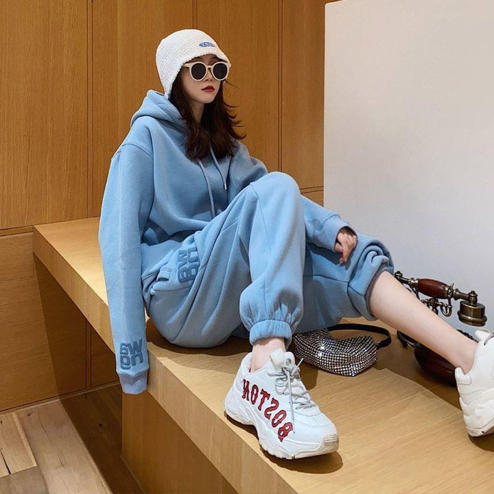 Women's Sporty Fleece Hoodie Set with Soft Inner Lining Chic & Stil
