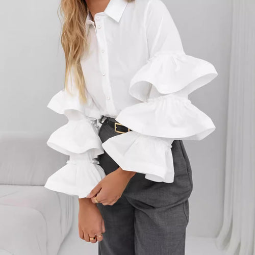 Fitted ruffled column bust for women Lune London