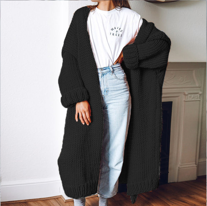 Cardigan pour femme en tricot épais avec une coupe surdimensionnée confortable et de grandes poches Chic & Stil
