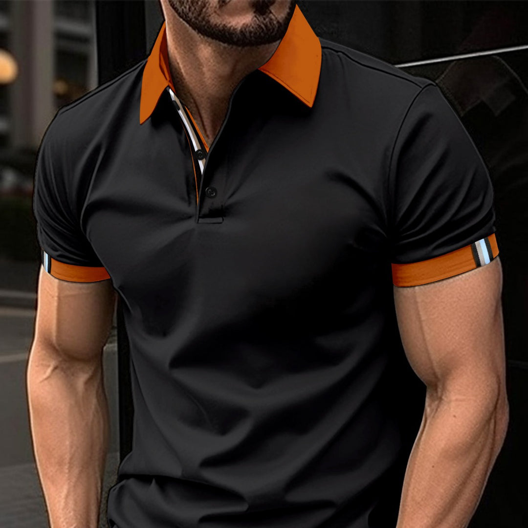 Men's performance polo with contrasting details Lune London