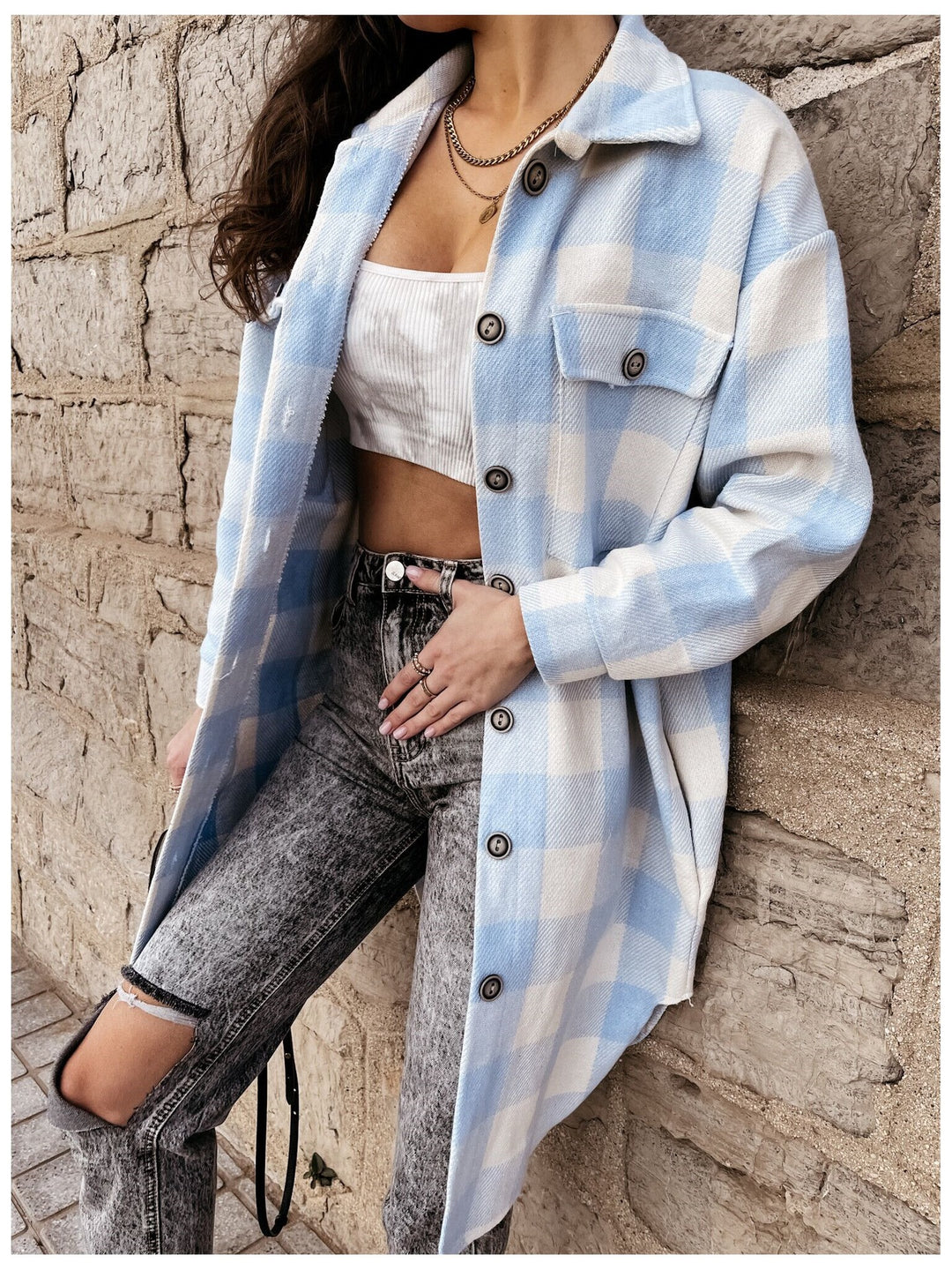 Oversized plaid jacket for women Lune London