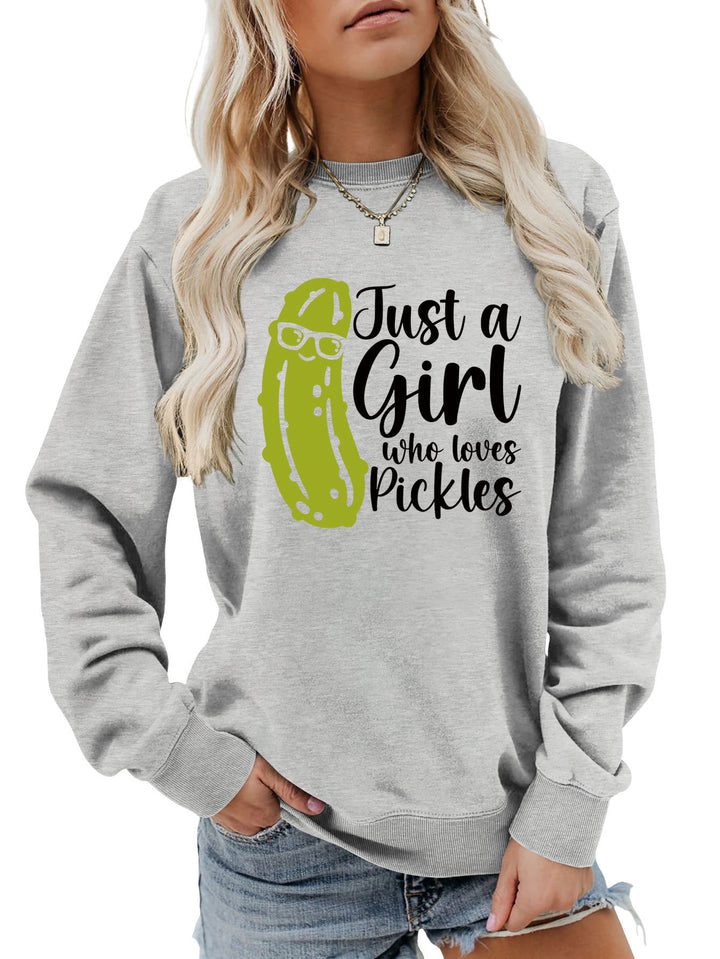 Sweat-shirt pour femmes avec motif de concombre humoristique et coupe décontractée Chic & Stil