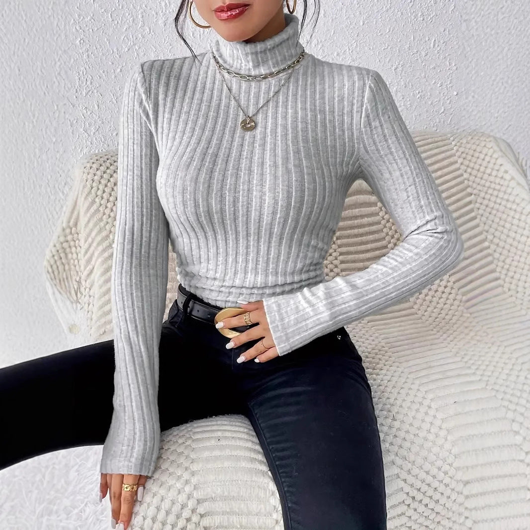 Lune London women's long sleeve ribbed turtleneck sweater
