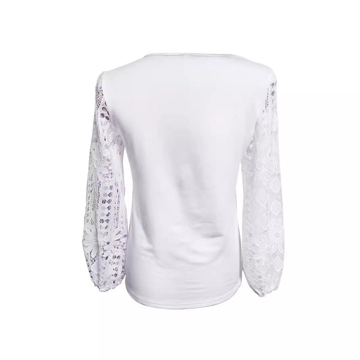 Blouse de créateur pour femmes avec inserts en dentelle et coupe élégante Chic & Stil