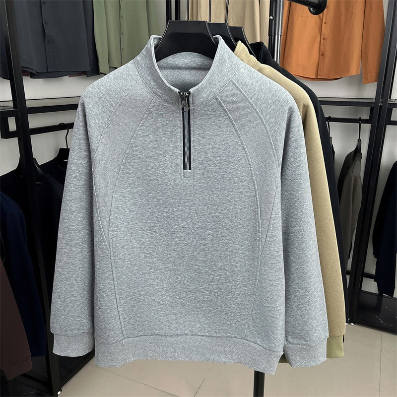 Trendy knitted sweater for men with high collar and zipper Lune London