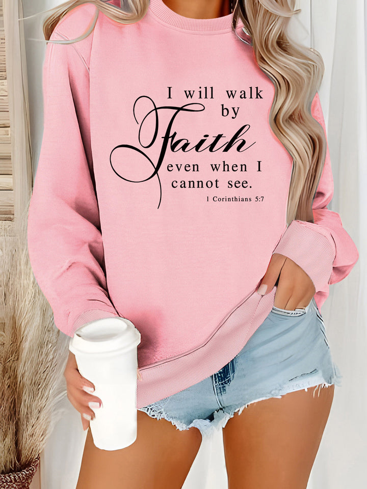 Sweatshirt pour femmes avec inscription inspirante et matériau doux Chic & Stil