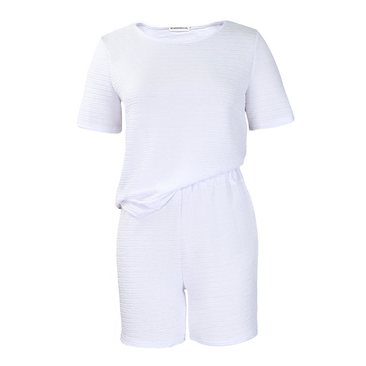 Casual short overall for women with texture and elastic waist Lune London