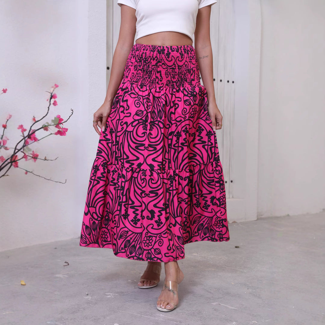 Woman Maxi Flared Bohemian Chic Skirt