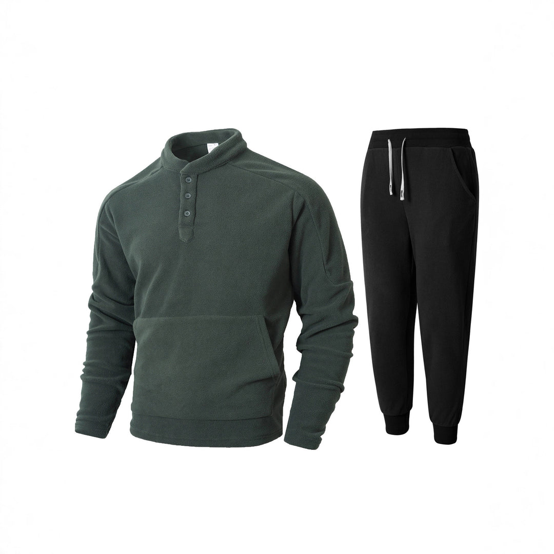 Men's fleece sweatshirt with high collar and practical side pockets Lune London
