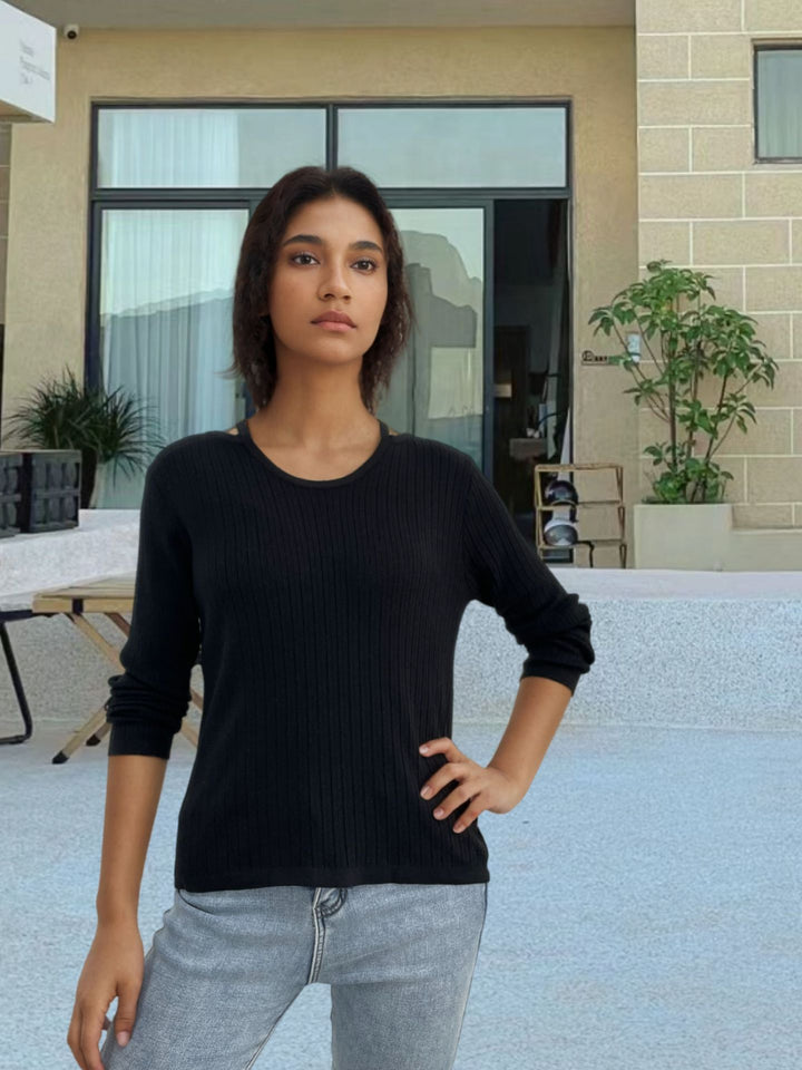 Casual ribbed knit sweater for women Lune London
