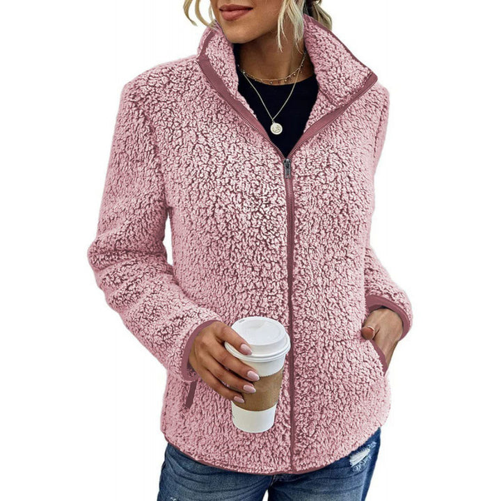Soft fleece jacket for women with a high collar and side pockets Lune London