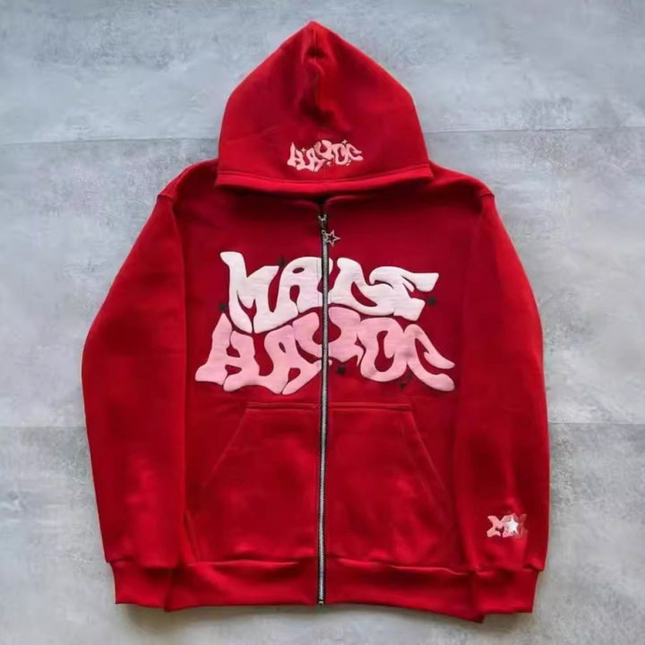 Veste à capuche pour femmes avec lettrage graphique et coupe décontractée Chic & Stil
