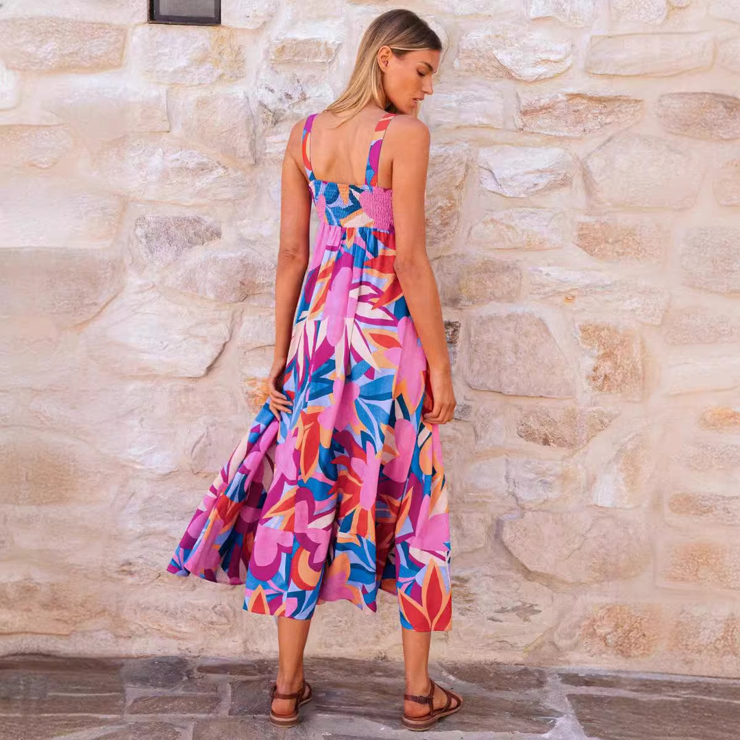 Chic & Stil Floral print maxi dress for women