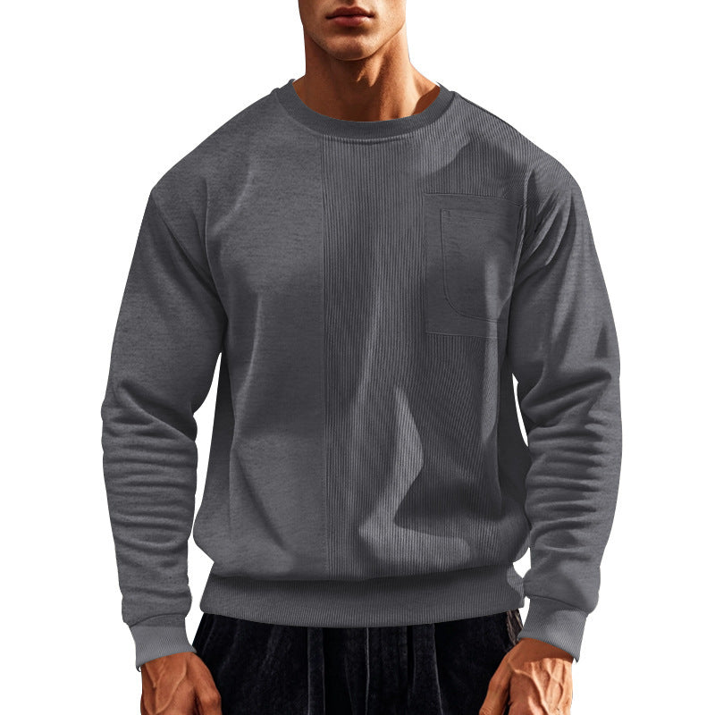 Sporty sweatshirt for men with textured design and practical pocket Lune London
