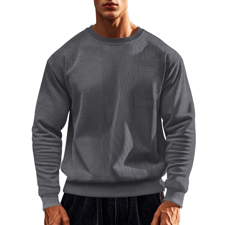 Sporty sweatshirt for men with textured design and practical pocket Lune London