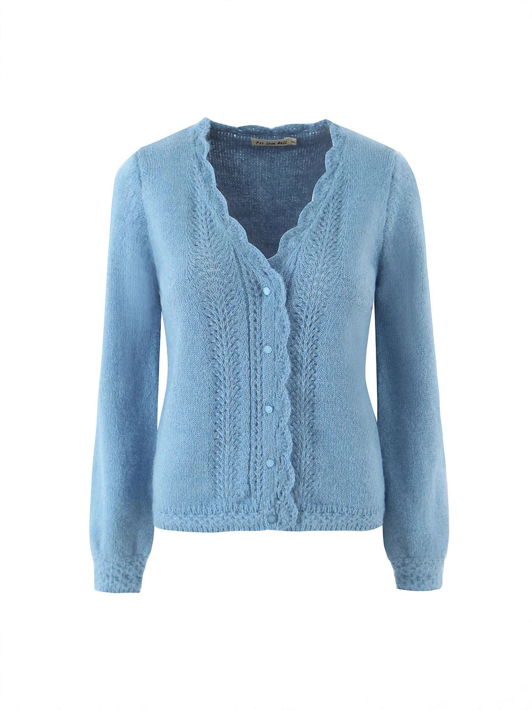 Ladies elegant cardigan with deep V-neck and delicate buttons Lune London