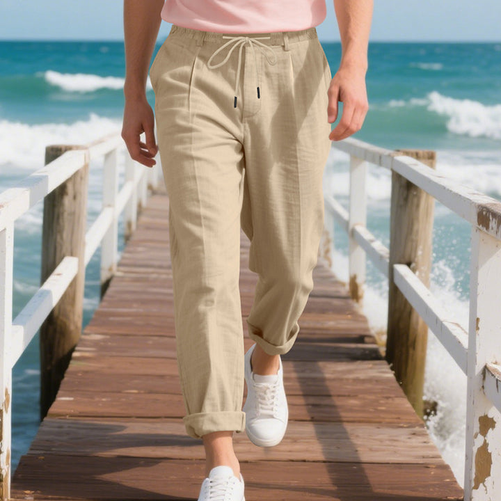 Casual beach pants for men with elastic waist and handy side pockets Lune London