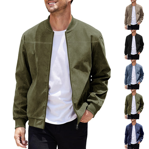 Stylish bomber jacket for men with high collar and structured fabric Lune London