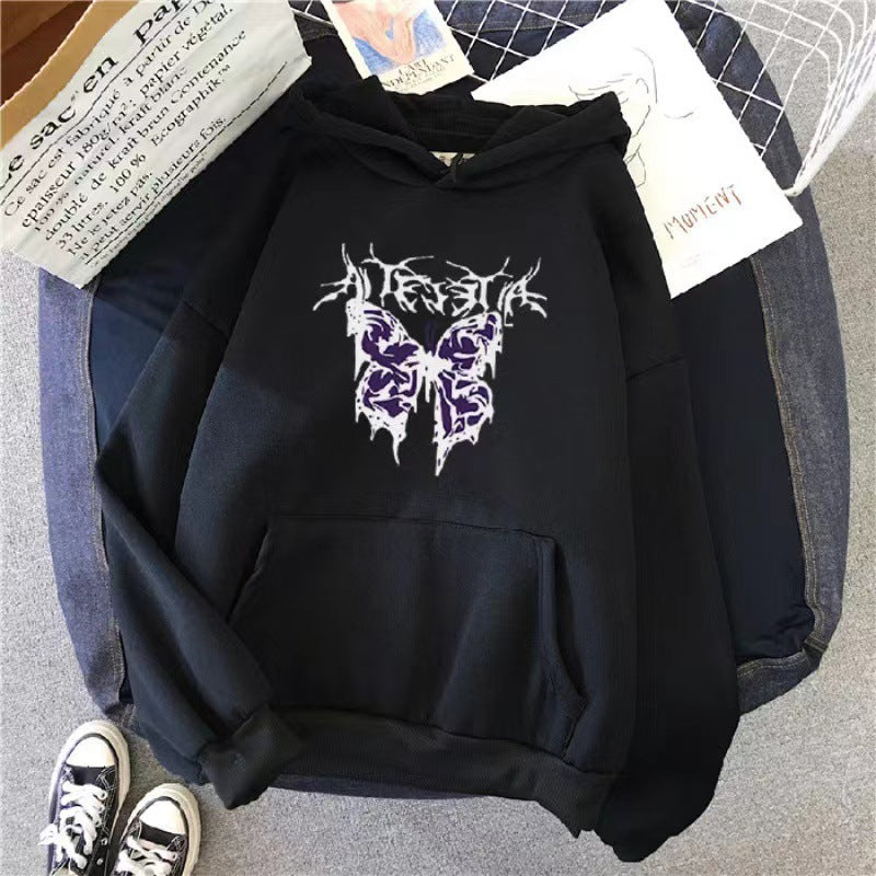 Women’s Hoodie with Artistic Butterfly Design Chic & Stil