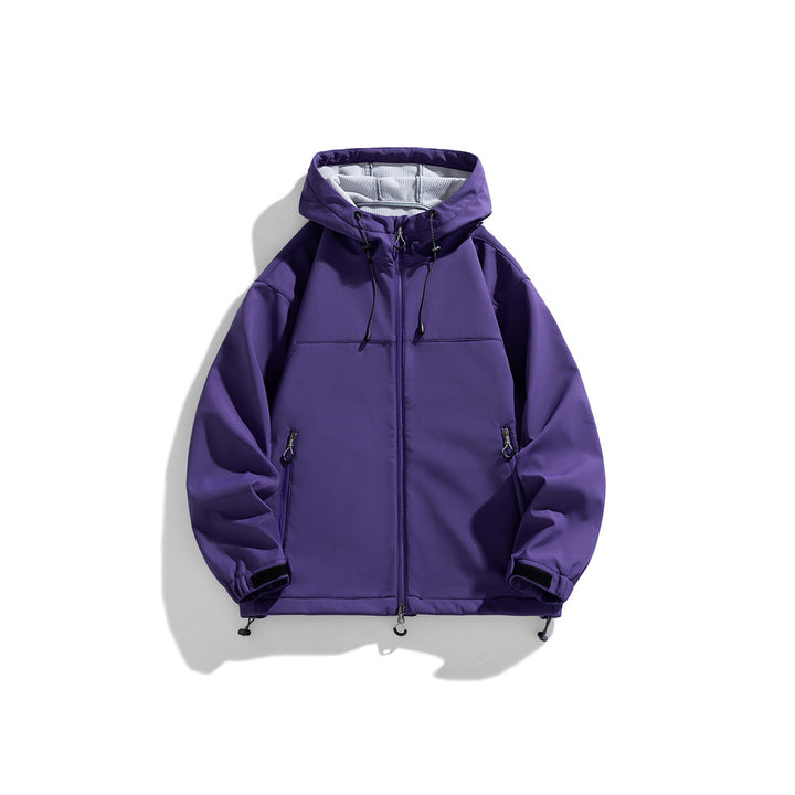 Functional outdoor windbreaker jacket for men with adjustable hood Lune London