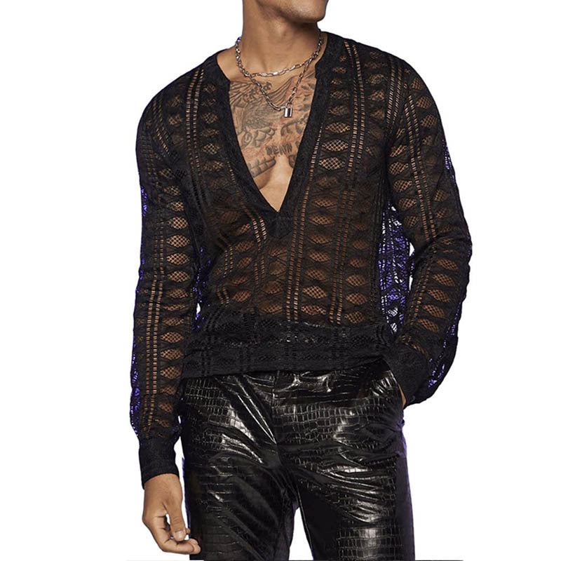 Long blouse with transparent sleeves for women in lightweight material Lune London