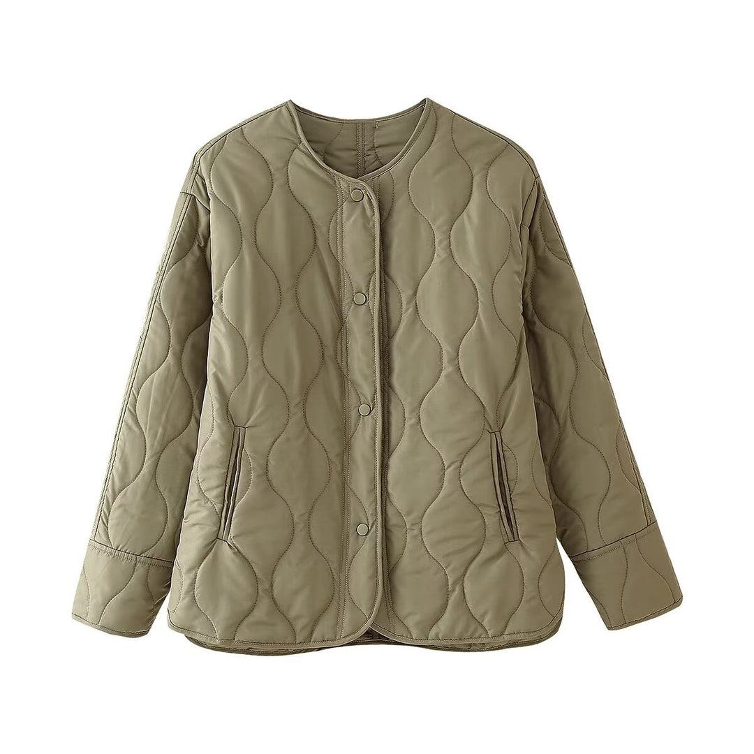 Quilted jacket for women with contemporary design and practical side pockets Lune London