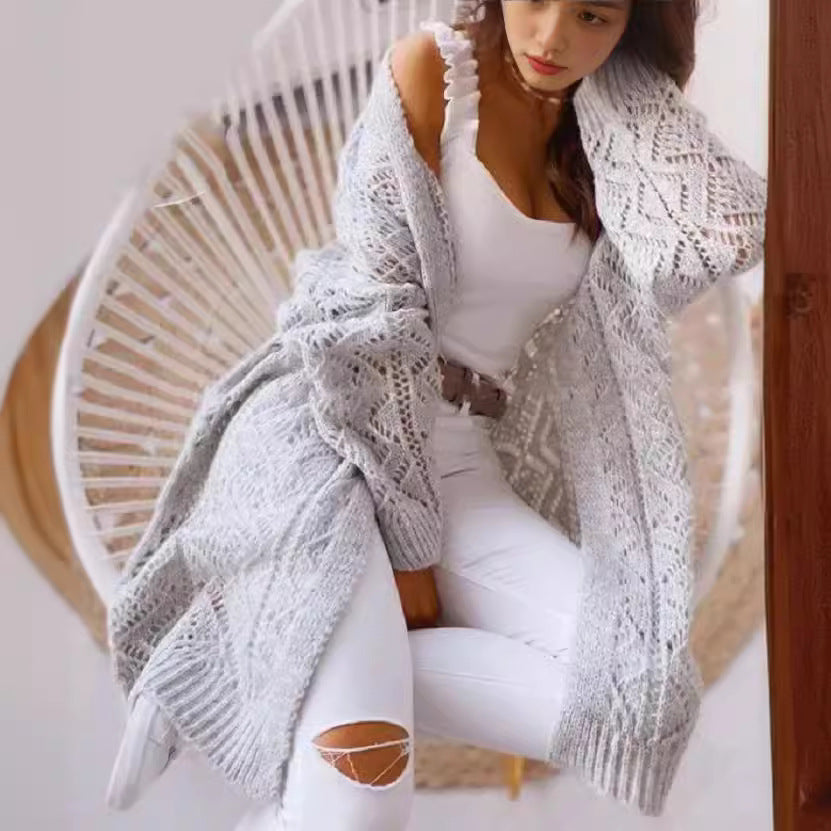 Women's knitted jacket with decorative pattern and relaxed fit Lune London