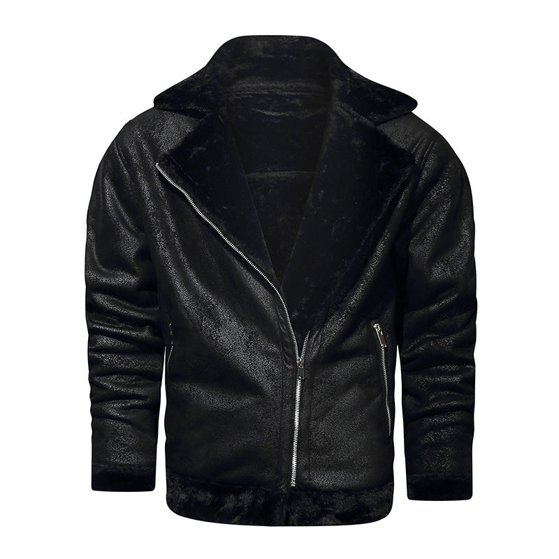 Elegant faux leather jacket for men with luxurious fleece lining Lune London