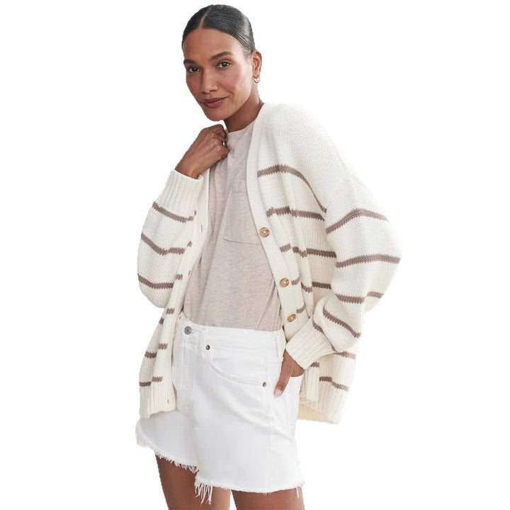 Débardeur en tricot pour femmes avec un design moderne et des rayures contrastées Chic & Stil