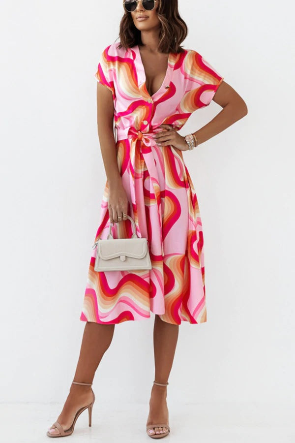 A-line dress for women with button closure Lune London