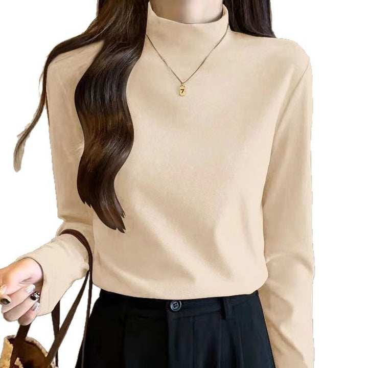 Chemise à manches longues pour femmes avec col montant et fine structure Chic & Stil