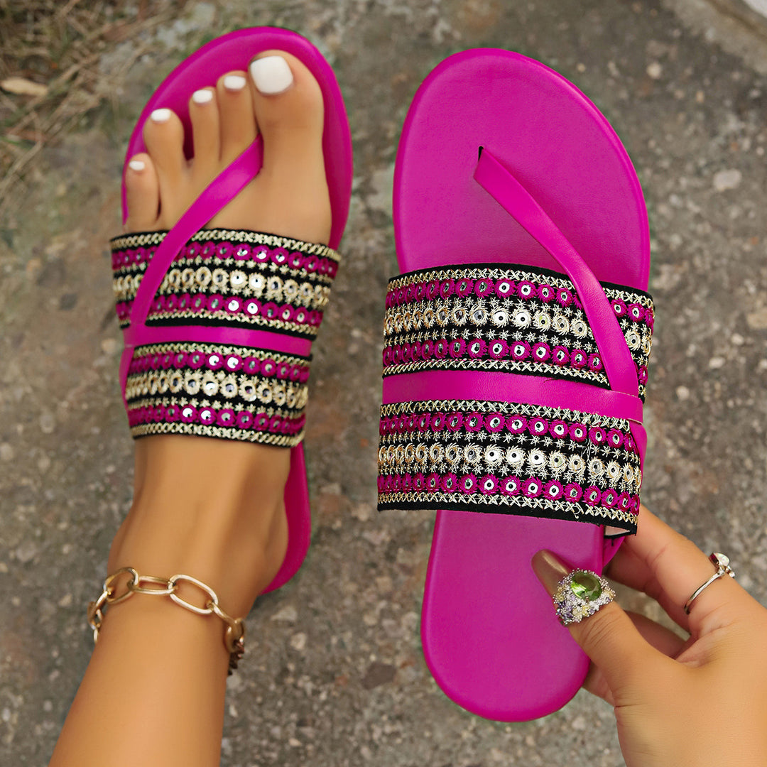 Ladies Artisan Pearl Slide Sandals Lune London