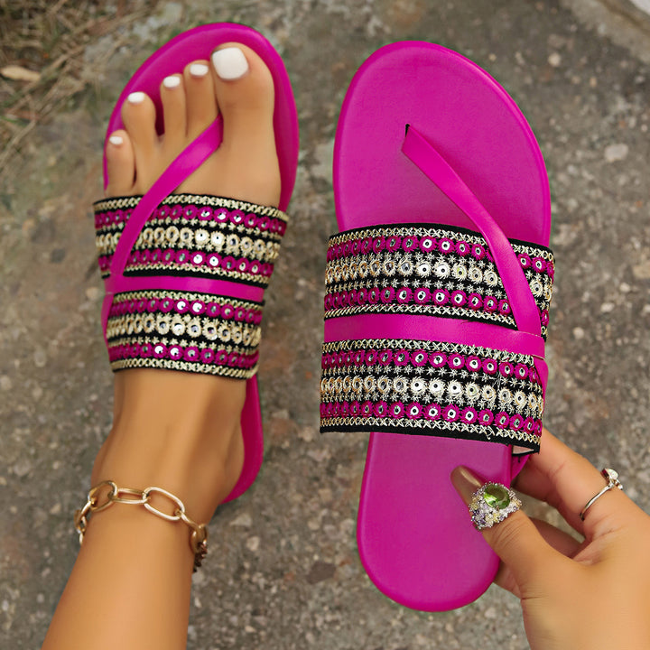 Ladies Artisan Pearl Slide Sandals Lune London