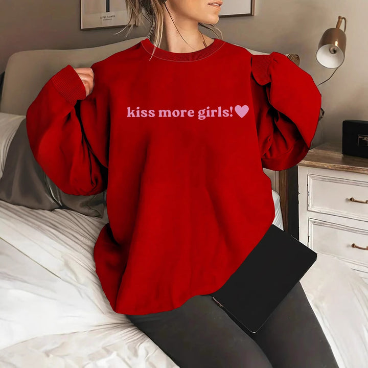 Sweatshirt pour femmes avec lettrage inspirant et coupe décontractée Chic & Stil