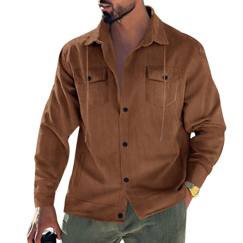 Trendy corduroy jacket for men with practical chest pockets and structured design Lune London