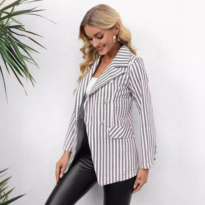 Plaid blazer for women with double-breasted and slim silhouette Lune London