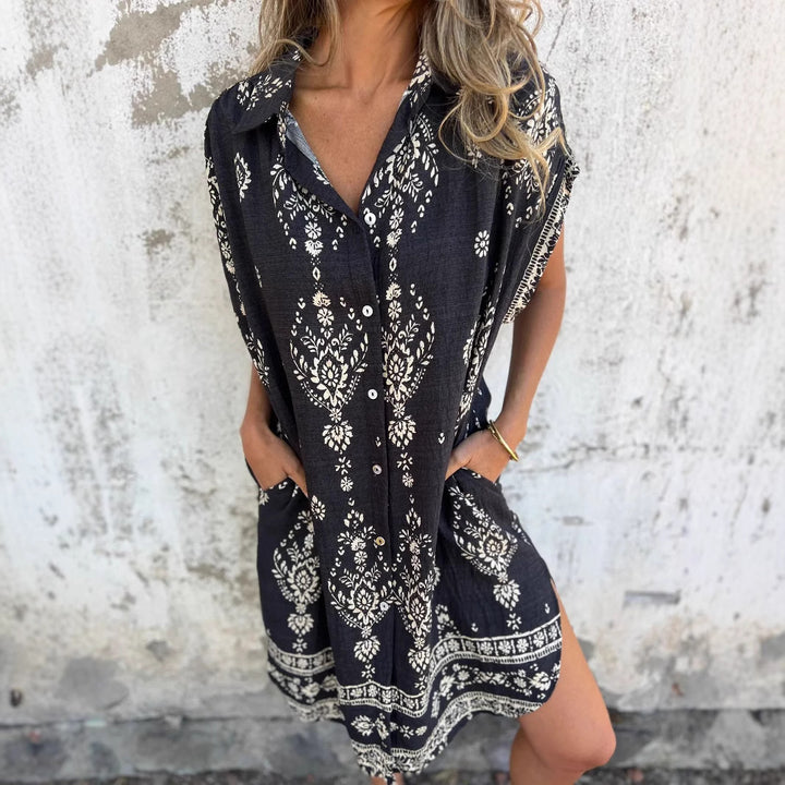 Lune London fine patterned women's shirt dress